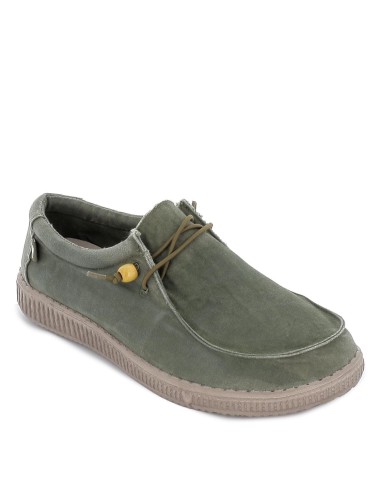 Zapatilla tipo mocasín hombre canvas verano verde Verde