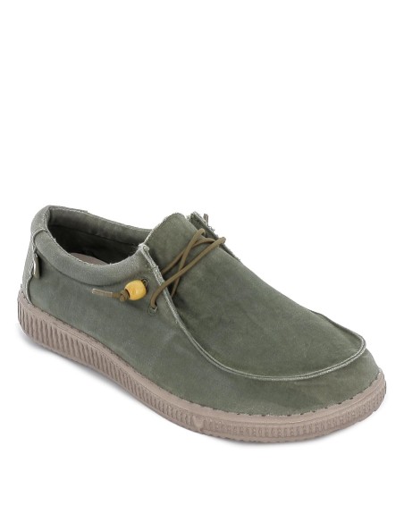 Zapatilla tipo mocasín hombre canvas verano verde Verde