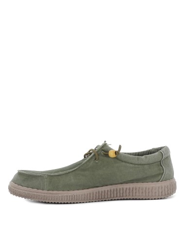 Zapatilla tipo mocasín hombre canvas verano verde Verde