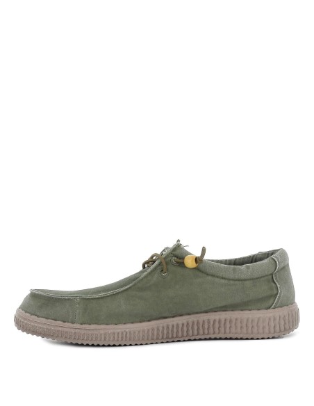 Zapatilla tipo mocasín hombre canvas verano verde Verde