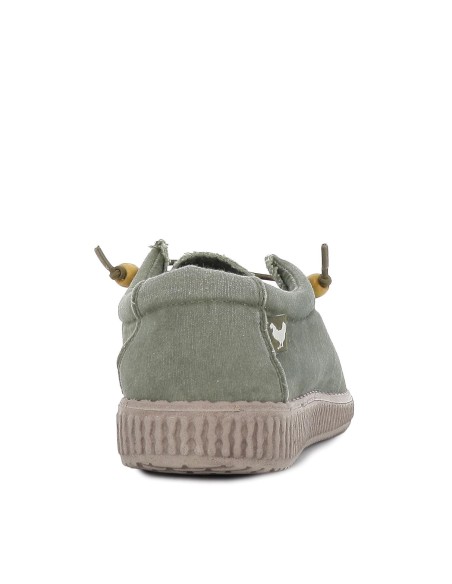 Zapatilla tipo mocasín hombre canvas verano verde Verde