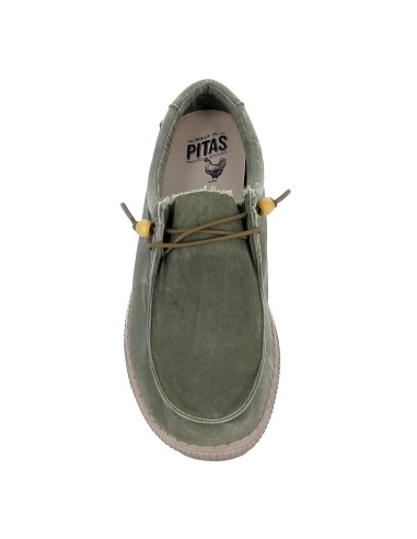 Zapatilla tipo mocasín hombre canvas verano verde Verde
