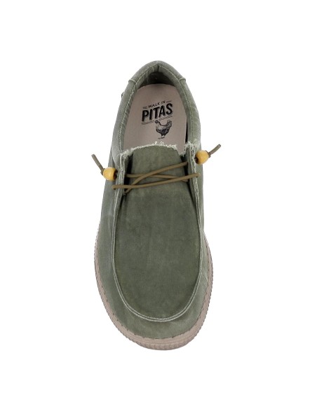 Zapatilla tipo mocasín hombre canvas verano verde Verde