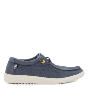 Zapatilla tipo mocasín hombre canvas verano azul Azul