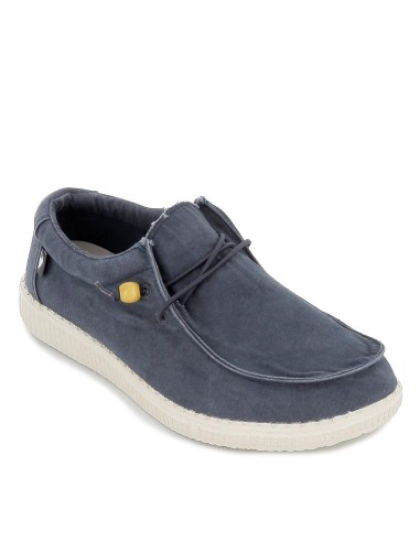 Zapatilla tipo mocasín hombre canvas verano azul Azul