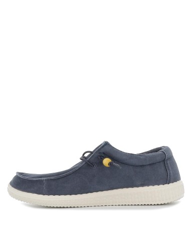 Zapatilla tipo mocasín hombre canvas verano azul Azul