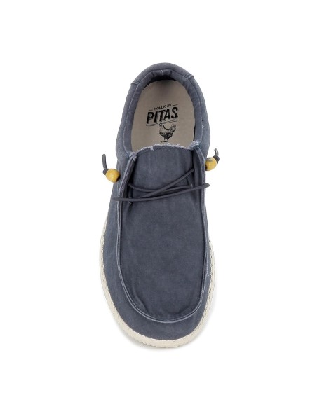 Zapatilla tipo mocasín hombre canvas verano azul Azul