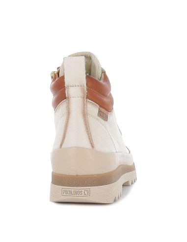 Deportiva urbana alta acolchada de piel para mujer beige