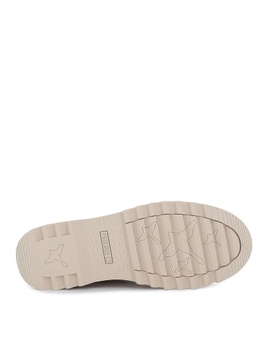 Deportiva urbana alta acolchada de piel para mujer beige
