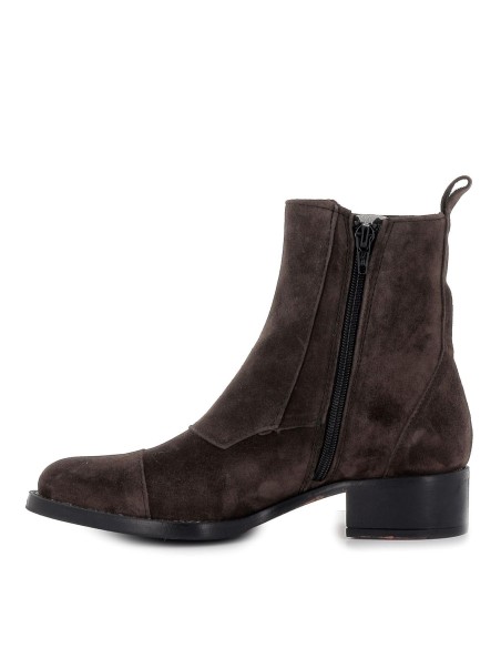 Botín piel serraje cuero hebillas mujer