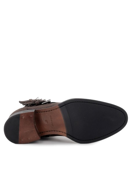 Botín piel serraje cuero hebillas mujer