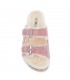 Zapatilla sandalia con pelo rosa