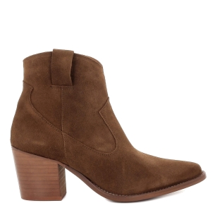 Bota media caña en piel serraje