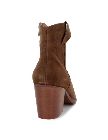 Bota media caña en piel serraje