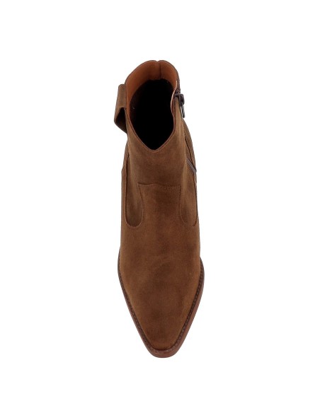 Bota media caña en piel serraje