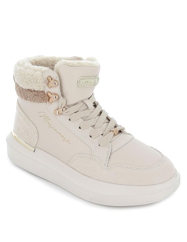 Deportiva urbana plataforma caña alta beige