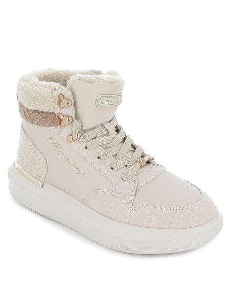 Deportiva urbana plataforma caña alta beige