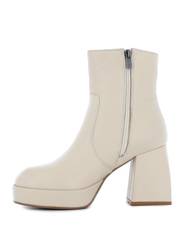Botin plataforma mujer piel beige