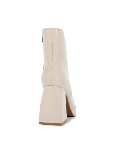 Botin plataforma mujer piel beige