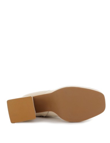 Botin plataforma mujer piel beige