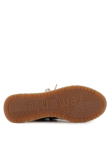 Zapatilla casual cremallera y cordones cuña mujer