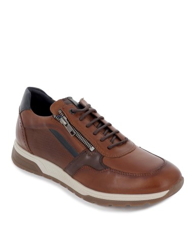 Zapato con cordones y cremallera hombre marrón Marrones