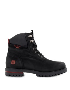 Bota cordones piel nobuck  hombre negro 