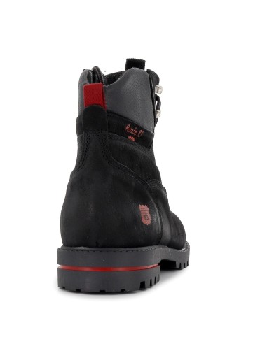 Bota cordones piel nobuck  hombre negro 