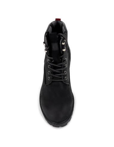 Bota cordones piel nobuck  hombre negro 