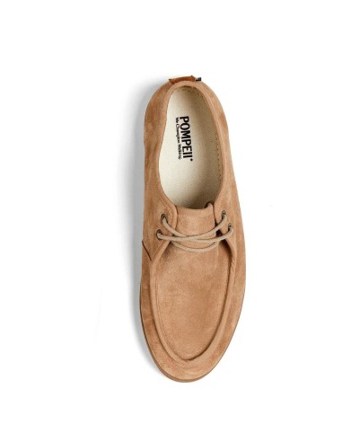 Zapato wallabee serraje beige cordones