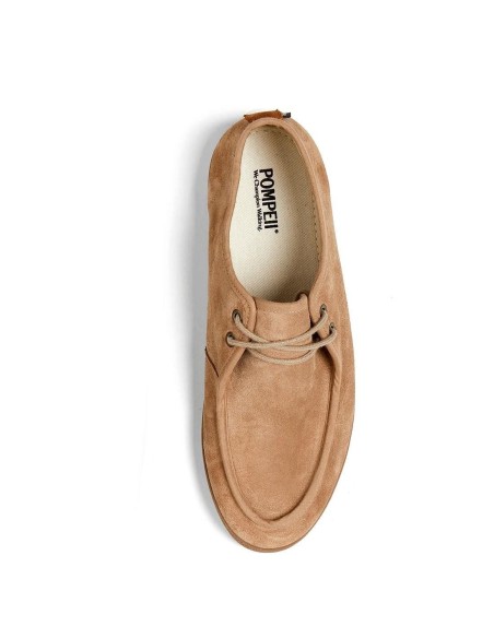 Zapato wallabee serraje beige cordones