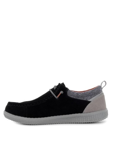 Zapato hombre cordon piel serraje negro