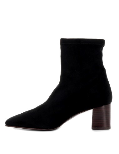 Bota negro licra tacón cubano horma cuadrada mujer