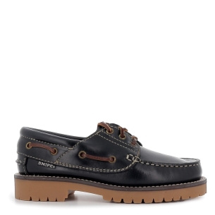 Zapato náutico de piel para hombre Azul