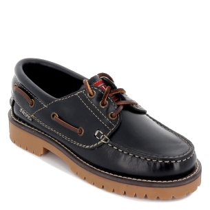 Zapato náutico de piel para hombre Azul 2