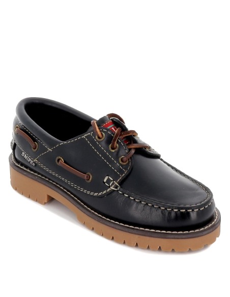 Zapato náutico de piel para hombre Azul