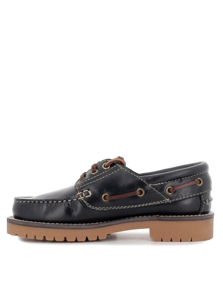 Zapato náutico de piel para hombre Azul