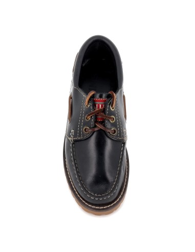 Zapato náutico de piel para hombre Azul