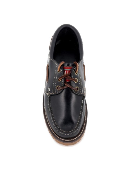 Zapato náutico de piel para hombre Azul