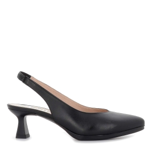 Salón destalonado piel tacón medio para mujer negro  Negro