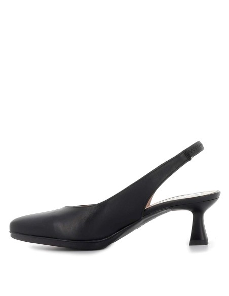 Salón destalonado piel tacón medio para mujer negro  Negro