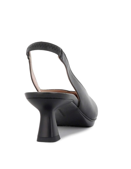 Salón destalonado piel tacón medio para mujer negro  Negro