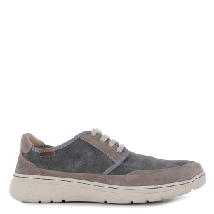 Zapatillas gris piel nobuck detalles y con cordones hombre Gris