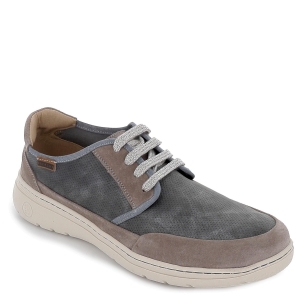 Zapatillas gris piel nobuck detalles y con cordones hombre Gris 2