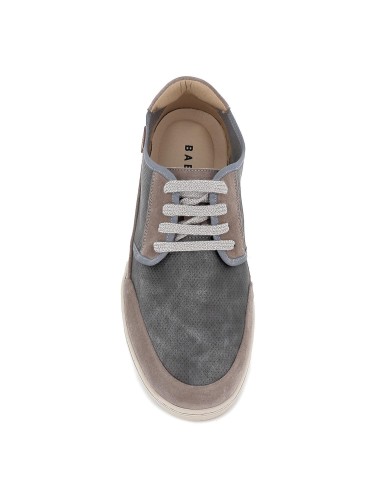 Zapatillas gris piel nobuck detalles y con cordones hombre Gris