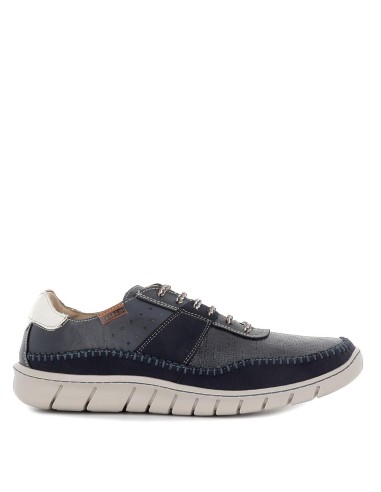 Zapato cordon casual piel combinada azul hombre Azul