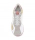 Sneaker blanco combinado cordones elásticos mujer piel