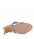 Sandalia de tacón con pedrería para mujer multicolor efecto metalizado
