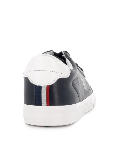 Tenis azules bordado blanco y cordones hombre