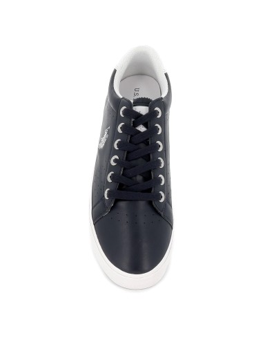 Tenis azules bordado blanco y cordones hombre